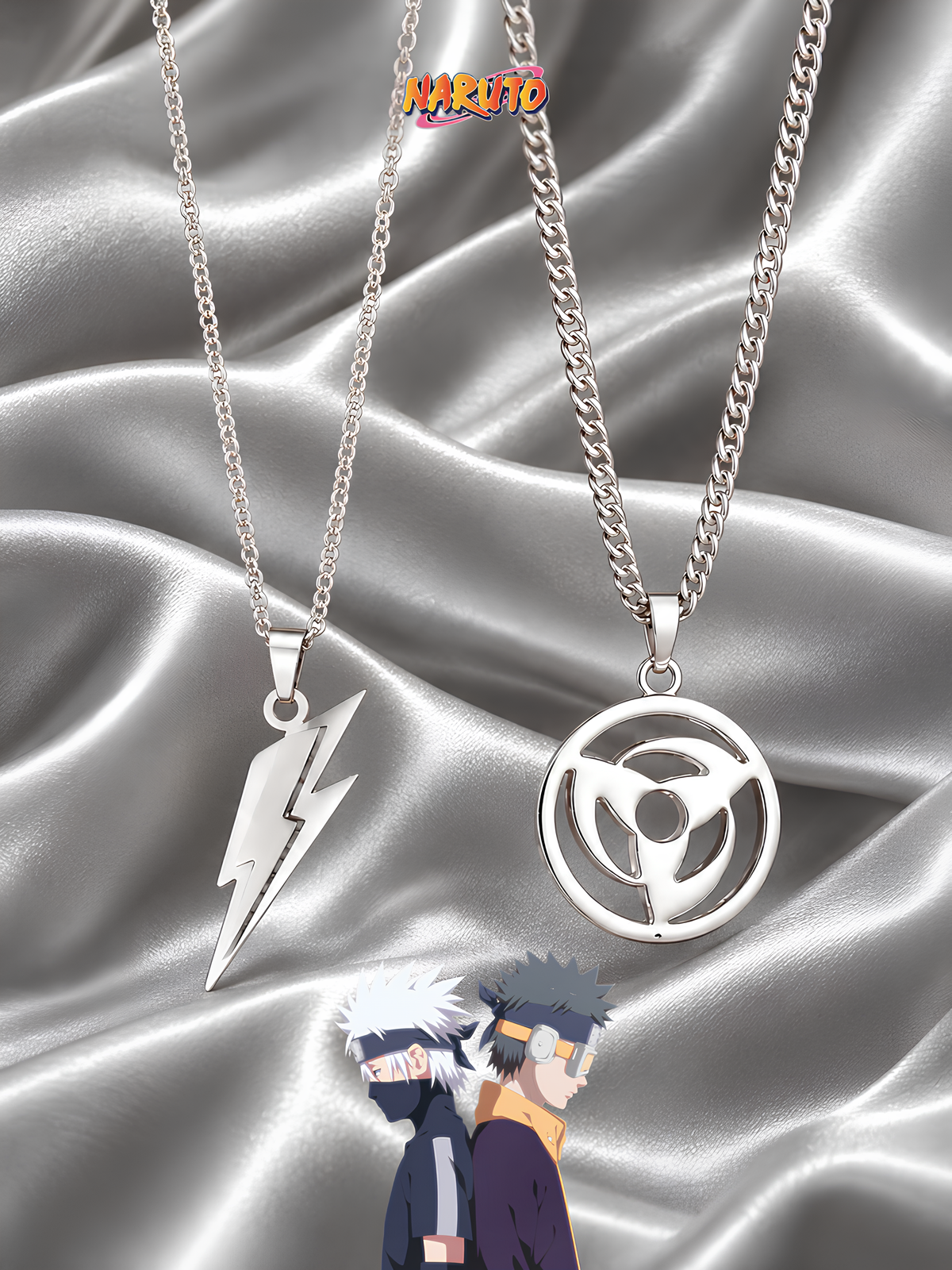 Kakashi and Obito Matching Necklaces
