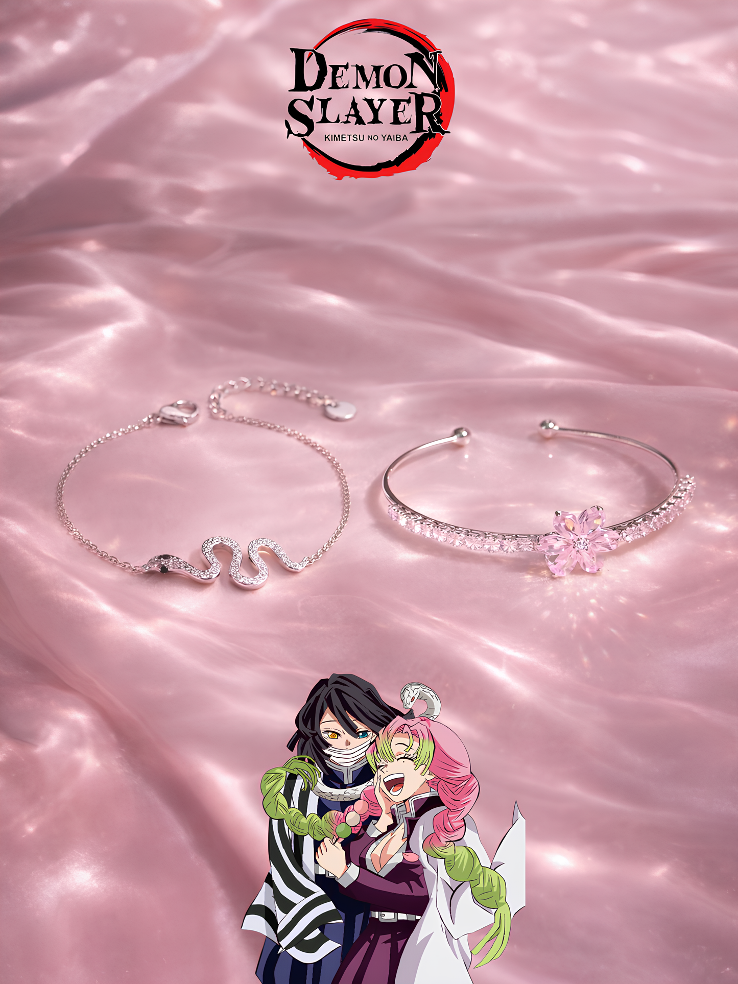 Obanai and Mitsuri "Blossom" Couple Bracelets